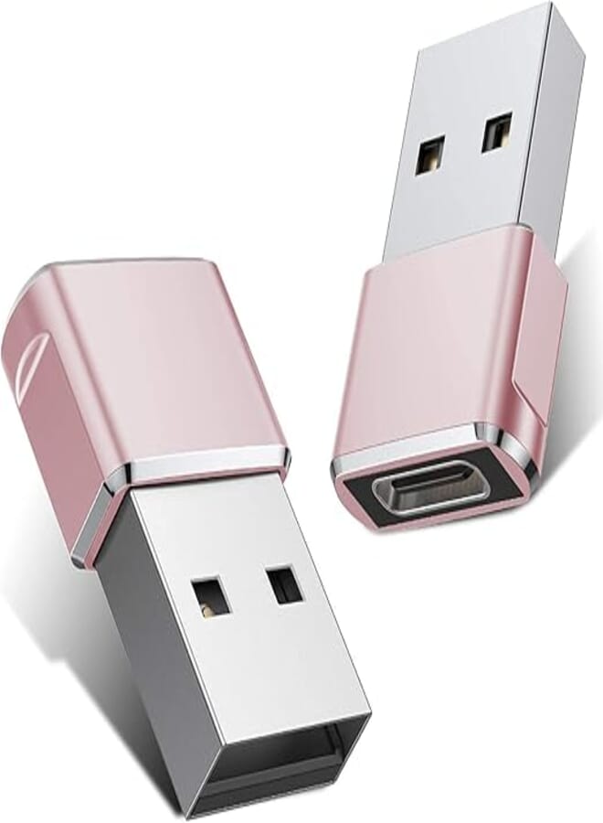 Keendex KX 2555 Small USB 2.0 Male To Type-c 3.0 Female Adapter/OTG - Pink